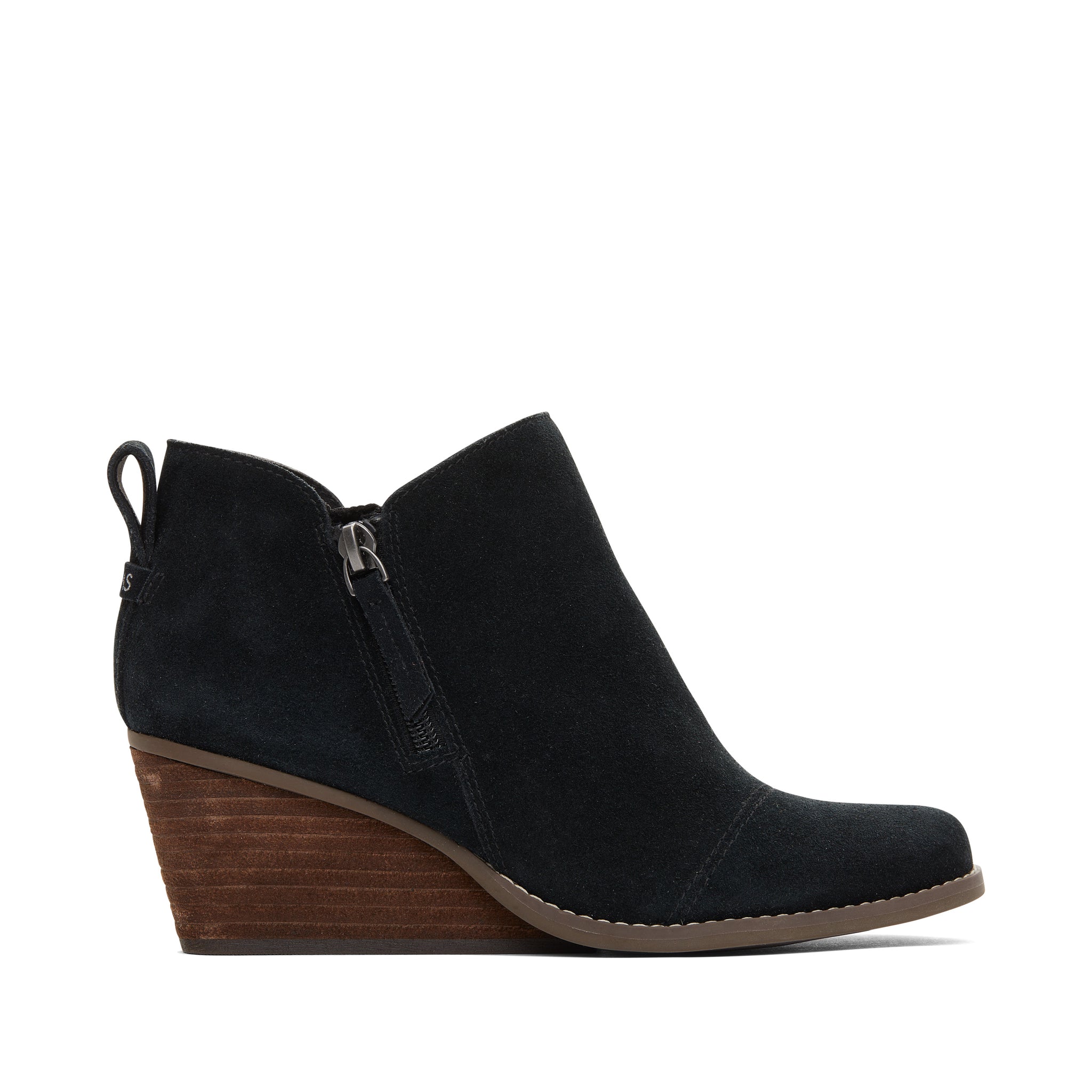 Goldie Wedge Ankle Bootie in Black Suede | TOMS – TOMS.com