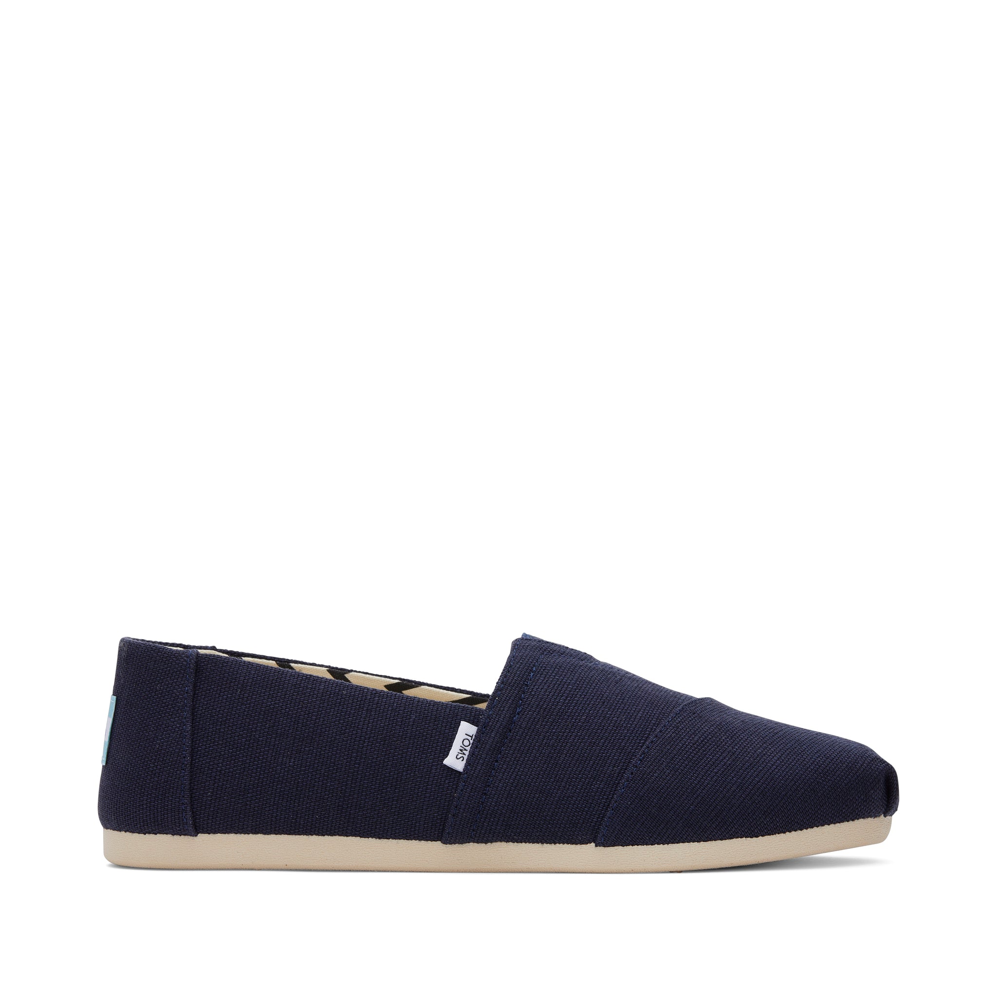 Toms Men\'s Navy Canvas Slip-On Espadrilles with Brown Heel Tabs NWOT Mens Alpargata Navy Heritage Canvas Espadrille – TOMS.com main image 2