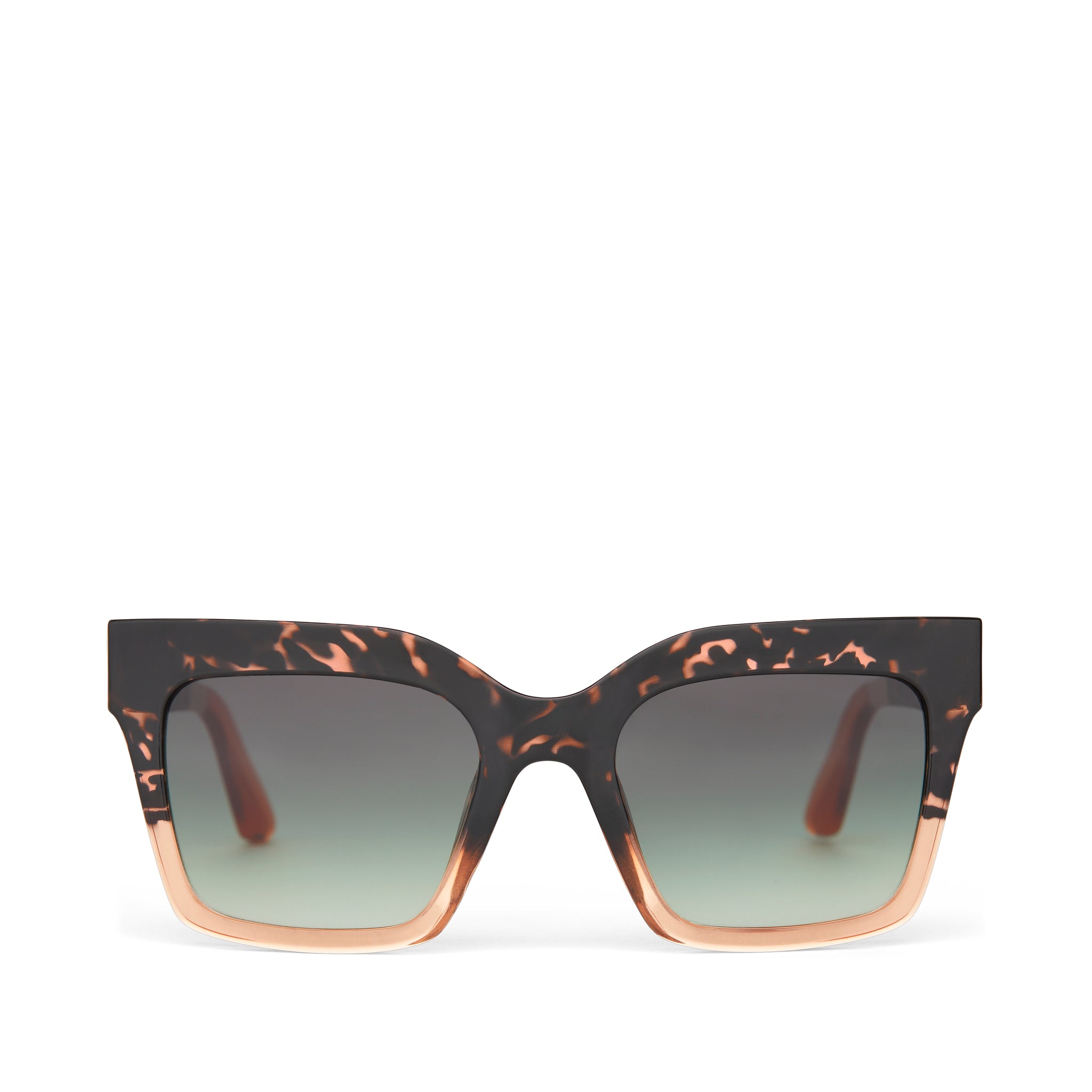 Women's Adelaide Apricot Tortoise Fade Green Traveler Sunglass
