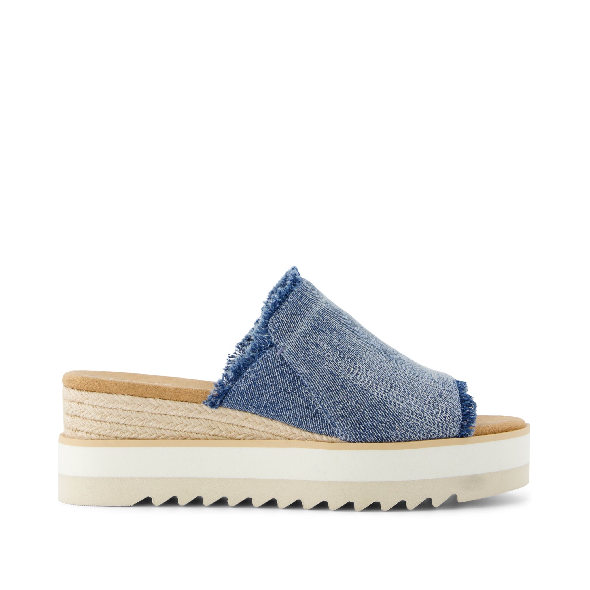 Diana Mule Wedge Sandal Dark Sky Textured Denim – TOMS.com