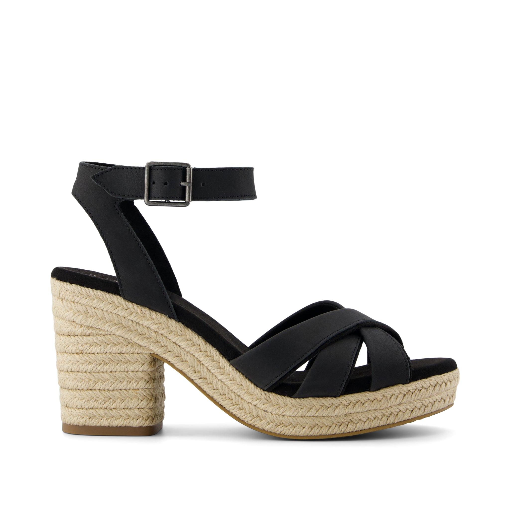 Majorca Rope Strappy Platform Sandal Black Leather – TOMS.com