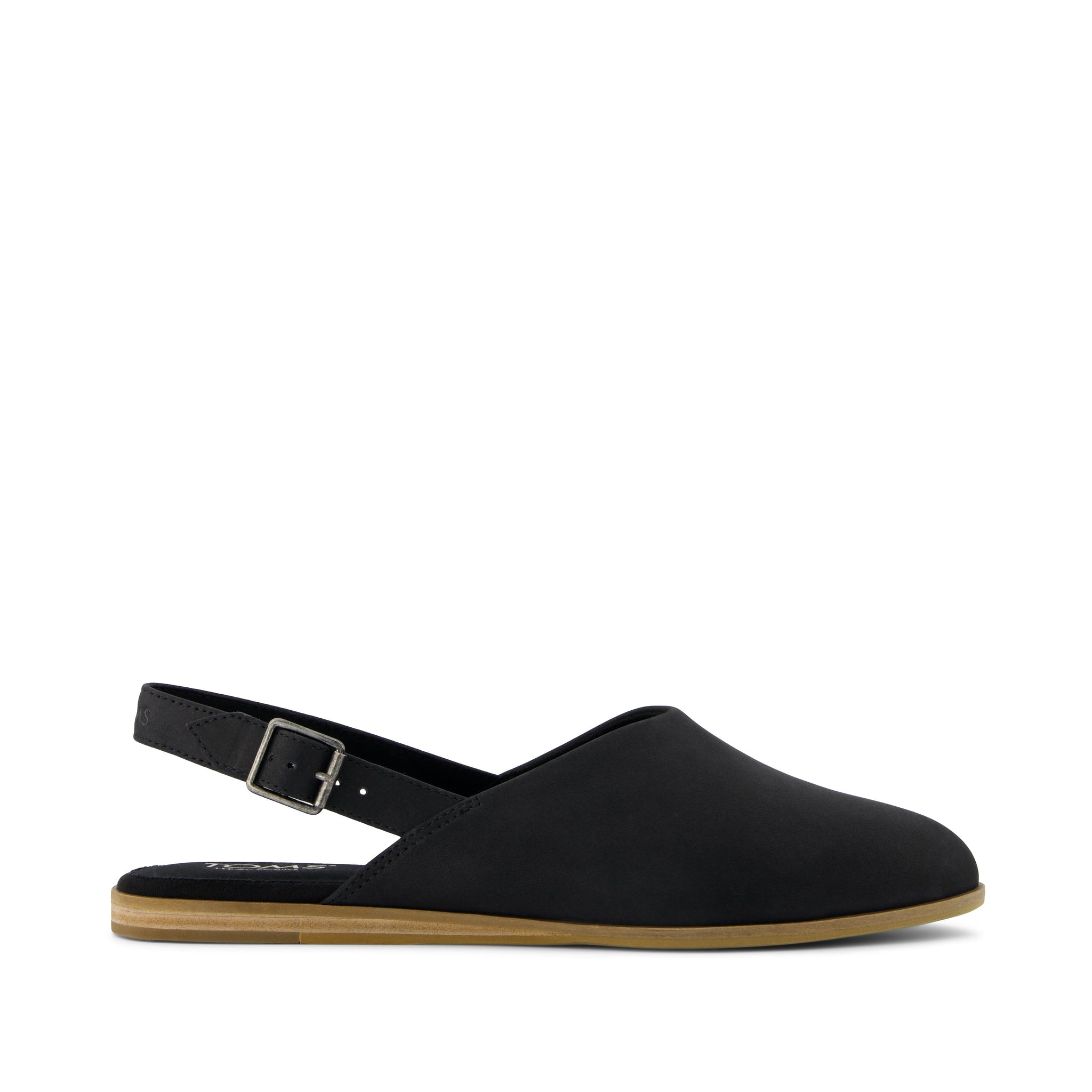 Jade Slingback Flat Black Leather – TOMS.com