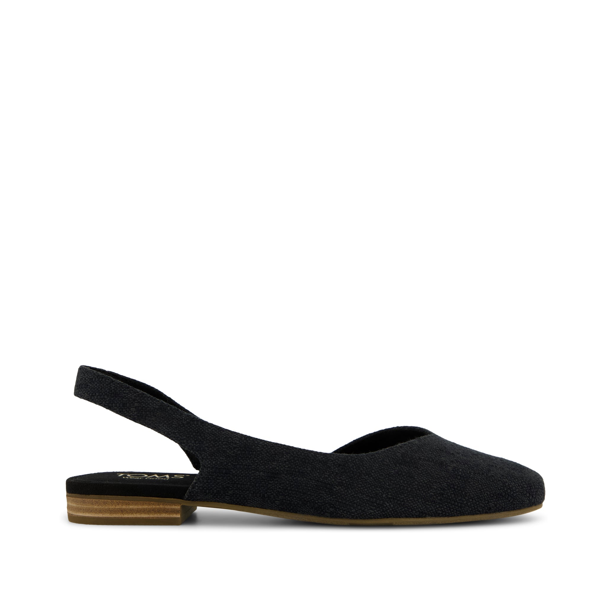 Alene Slingback Flat Black Two Tone Slub – TOMS.com