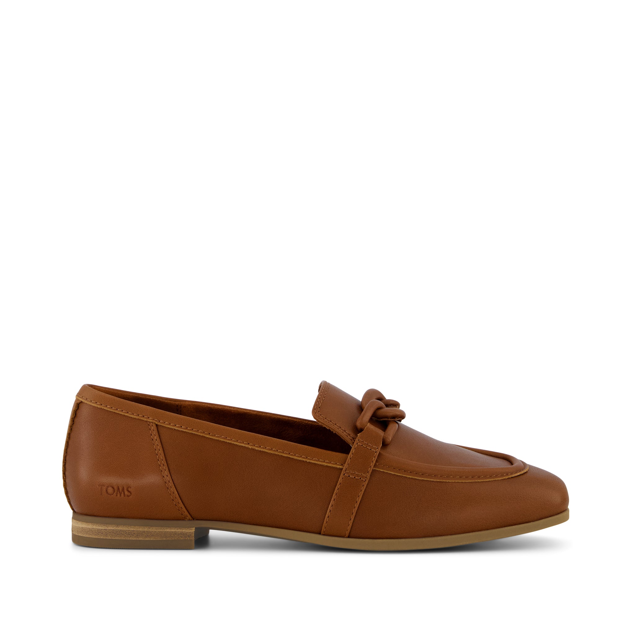 TOMS Women's Womens Lynette Loafer Amber Leather with Chain, Brown, Size 5
