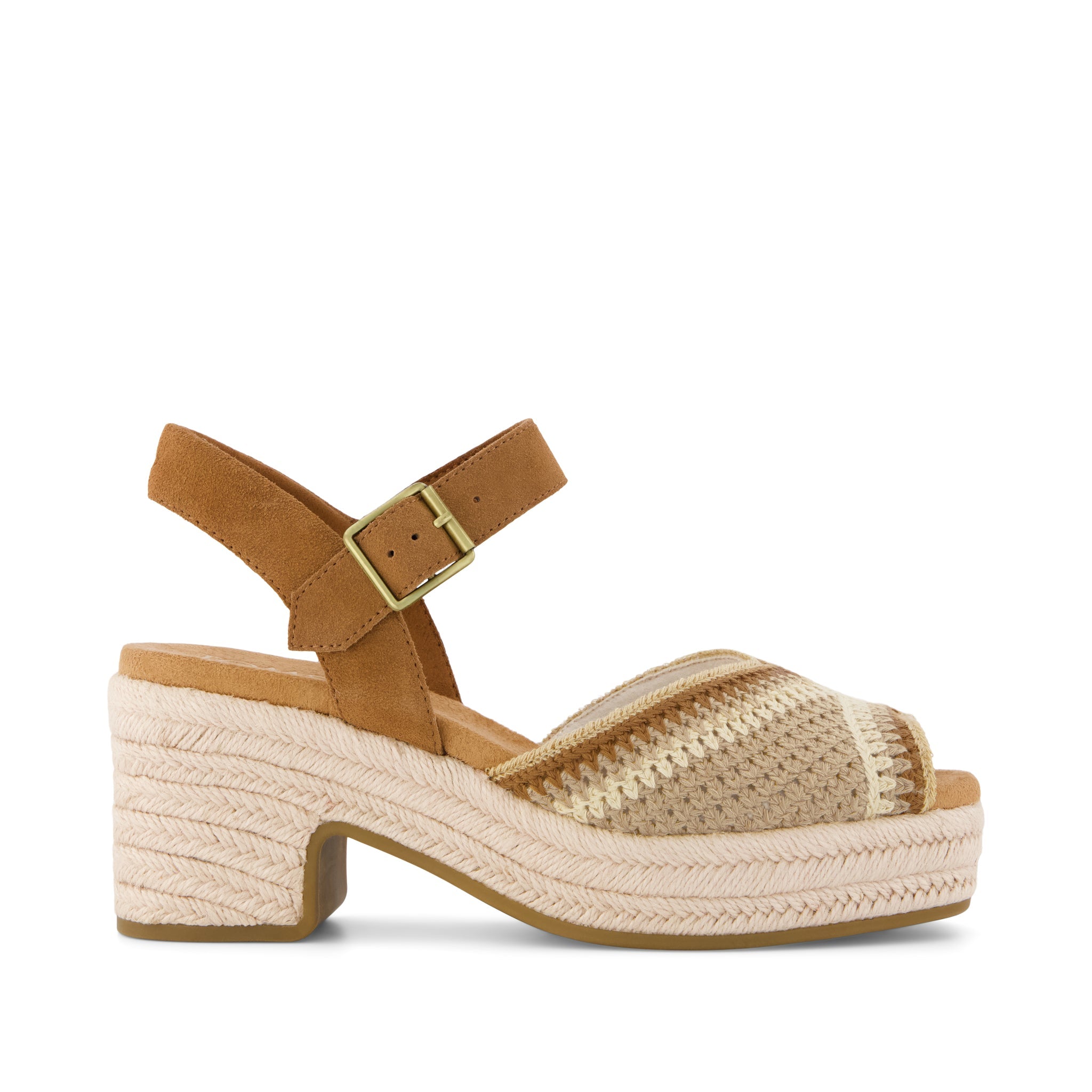 Womens Isla Peep Toe Heeled Sandal Almond Crochet – TOMS.com