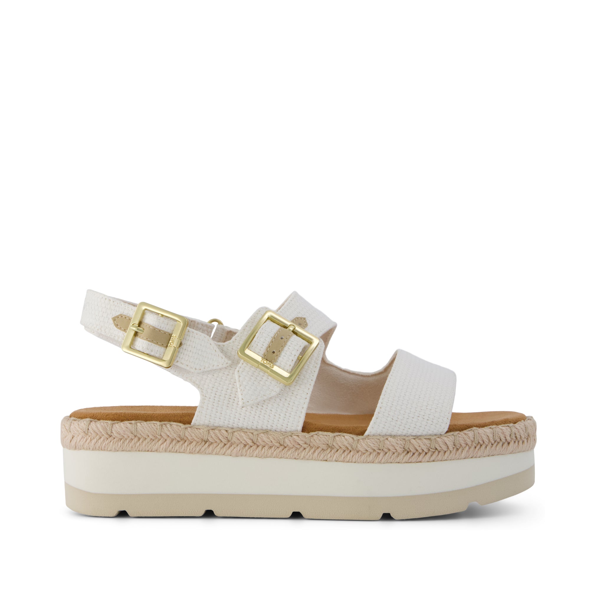 Womens Giana Flatform Sandal White Woven – TOMS.com
