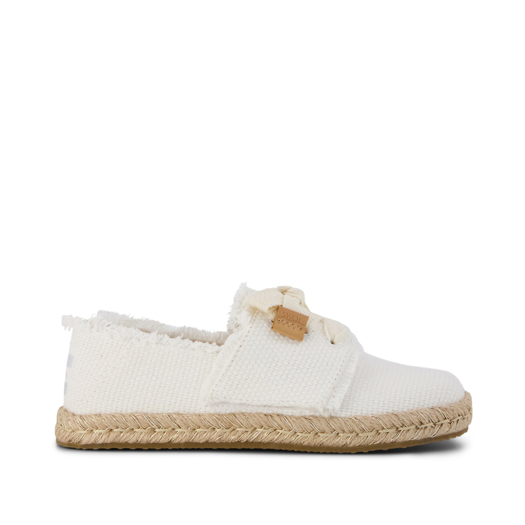 Carolina Lace-Up Kids Espadrille White Fray – TOMS.com display picture 1