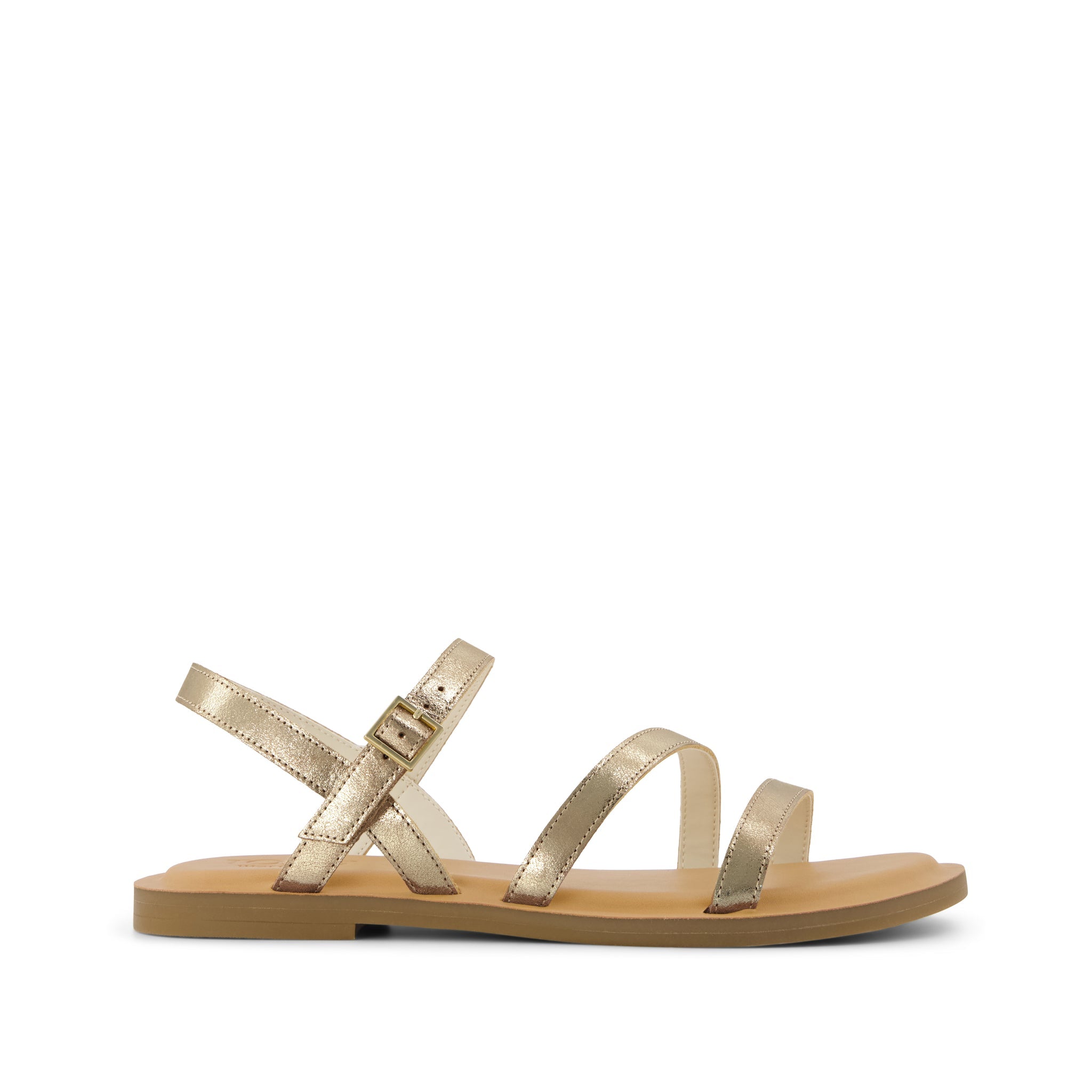 Womens Kira Strappy Sandal Gold Leather  TOMS.com