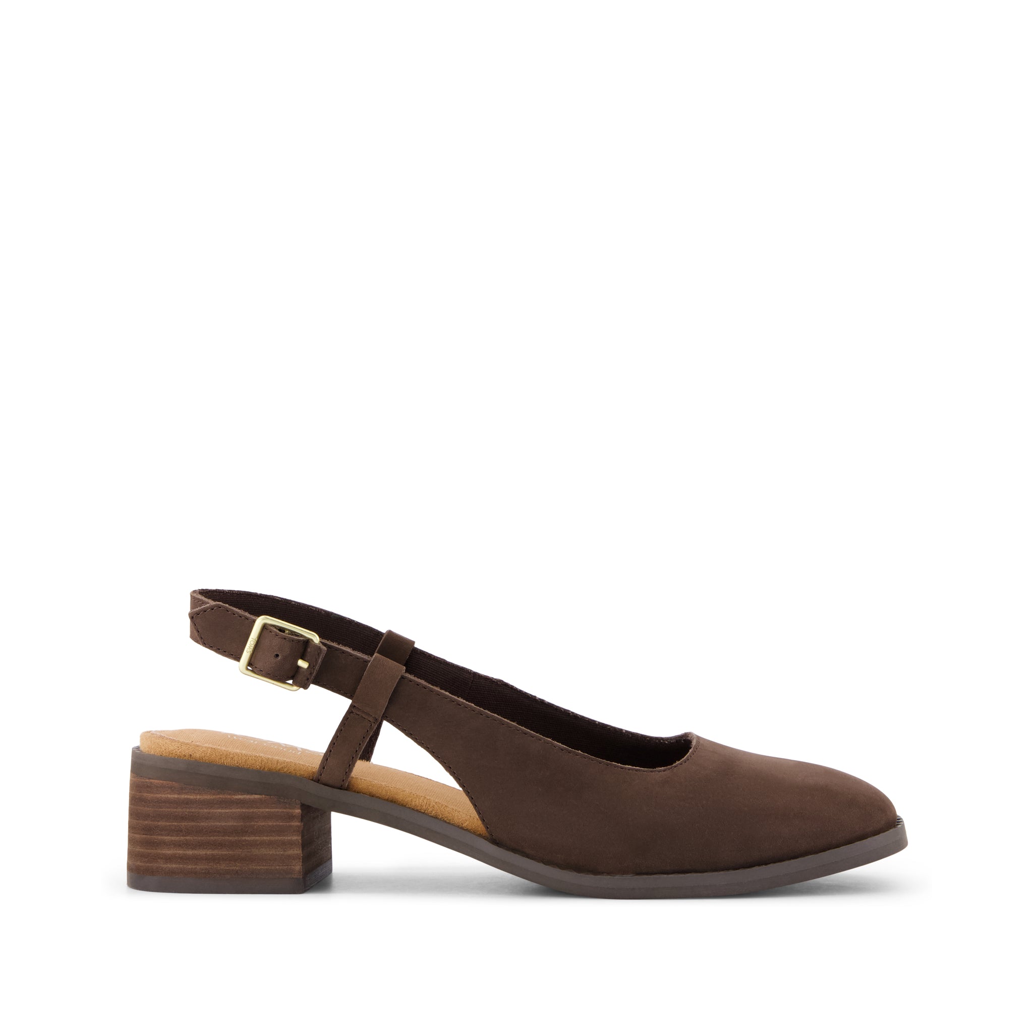 Womens Jaclyn Slingback Heel Chocolate Brown Nubuck Leather – TOMS.com