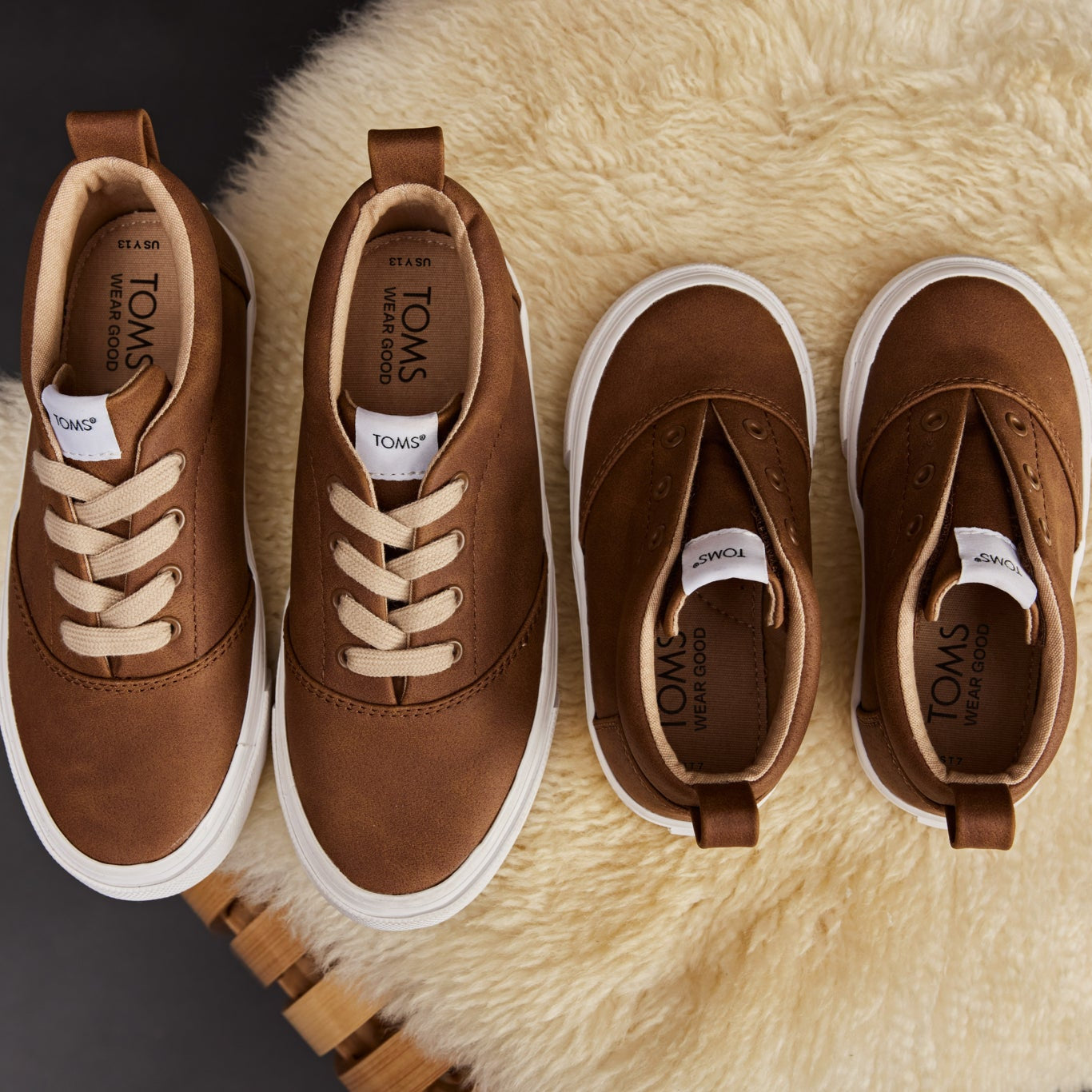 Youth Fenix Mid Kids Sneaker and Fenix Brown Toddler Sneaker Laydown Image