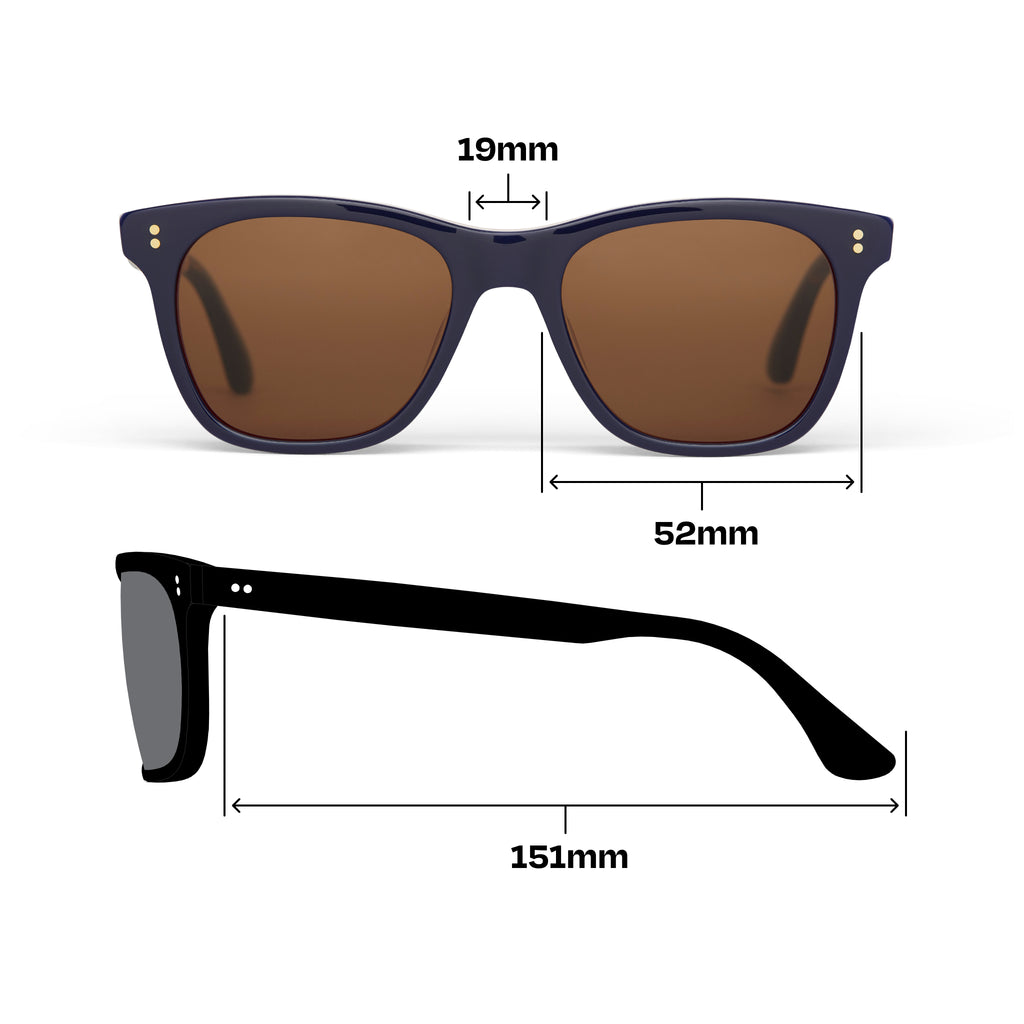 Fitzpatrick Navy Handcrafted Sunglasses