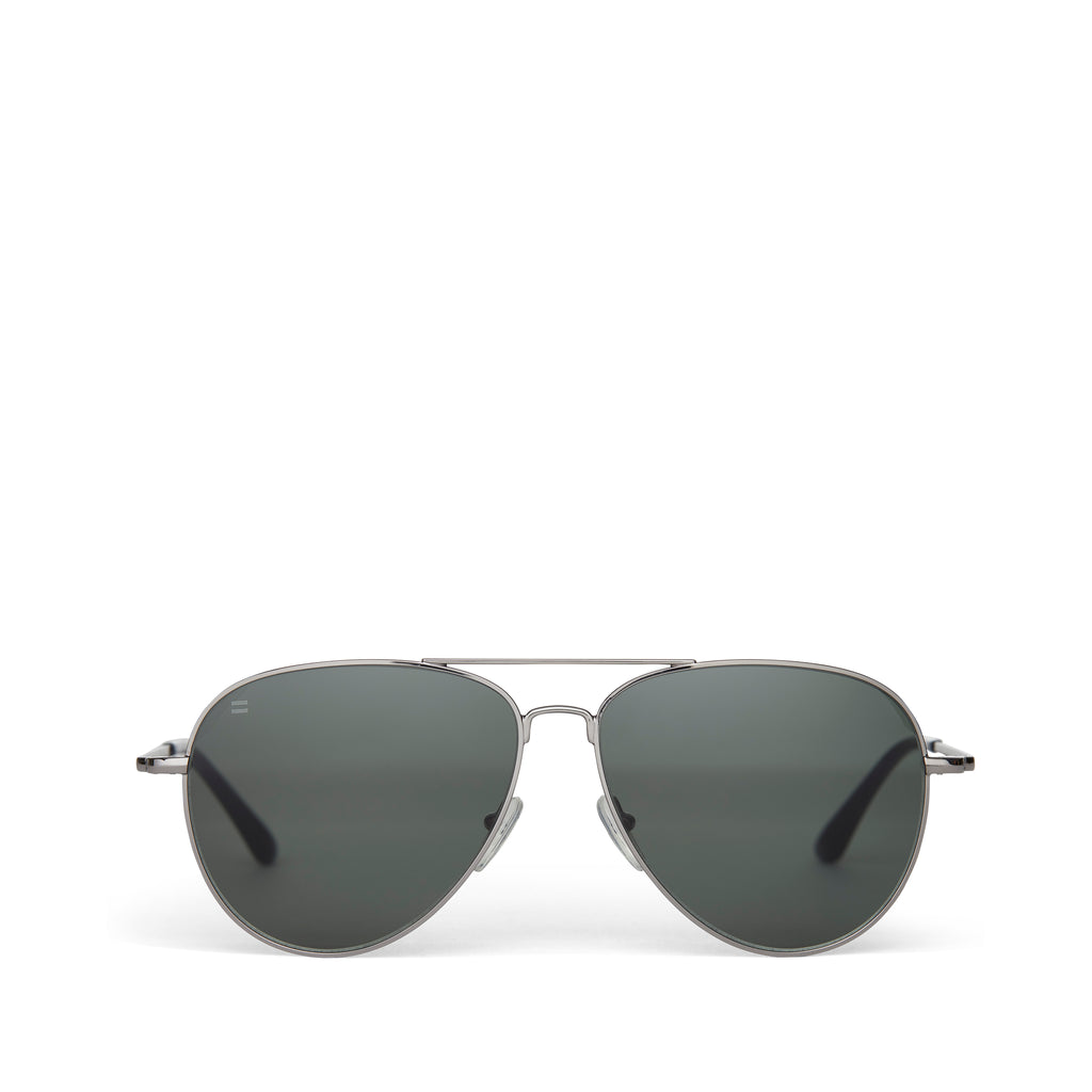 Hudson Gunmetal Handcrafted Sunglasses Front View