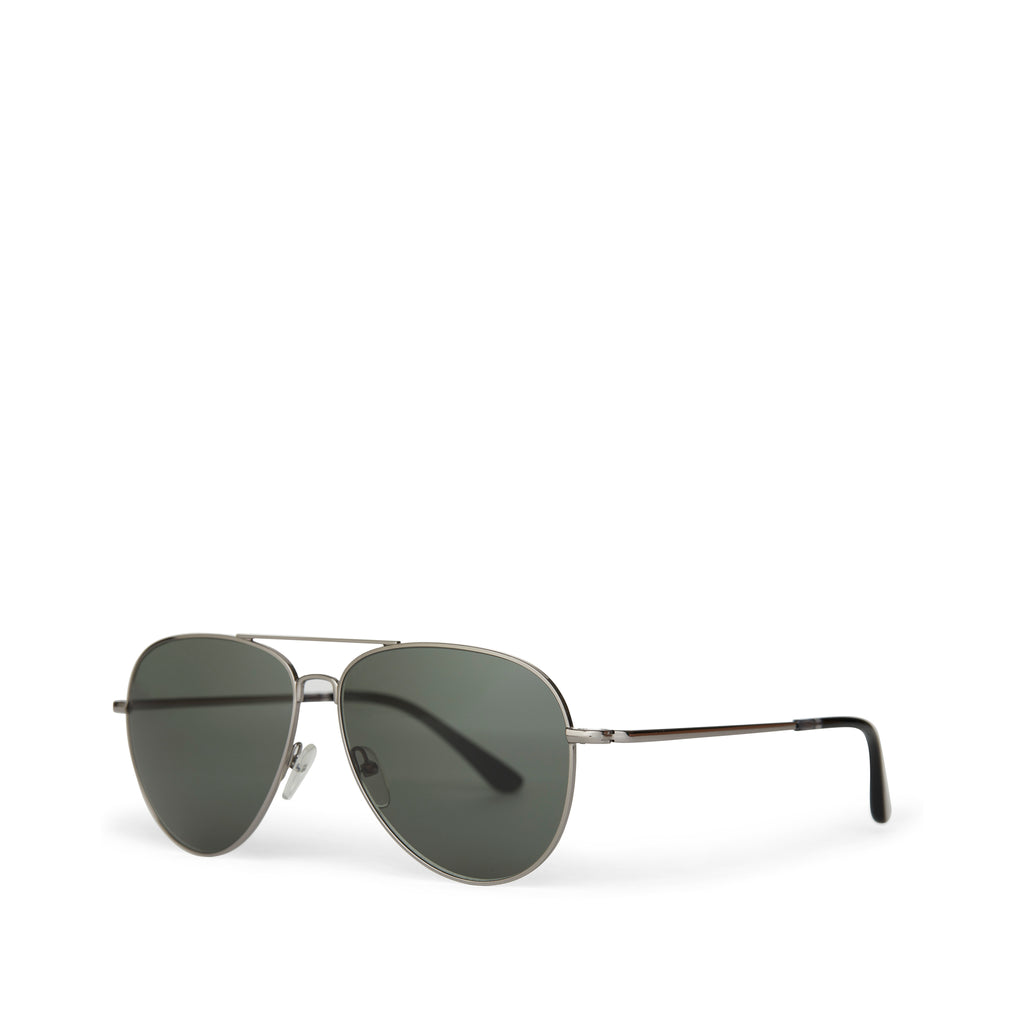 Hudson Gunmetal Handcrafted Sunglasses Side Angle View