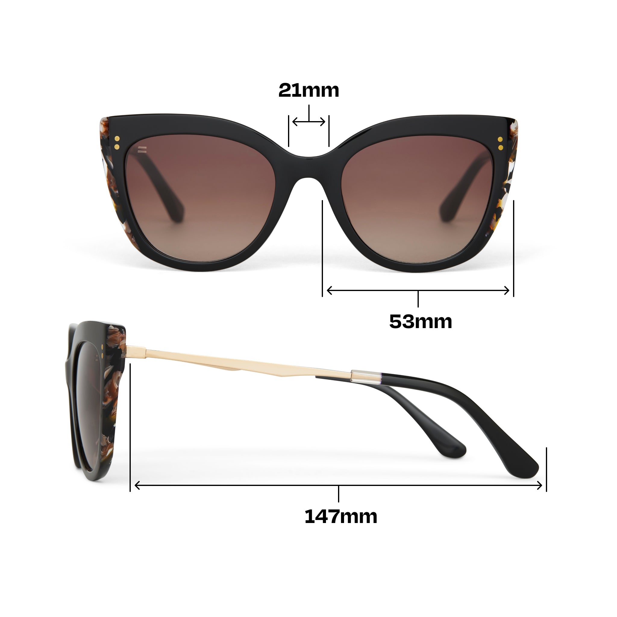 Sophia Honey Multi Handcrafted Sunglasses