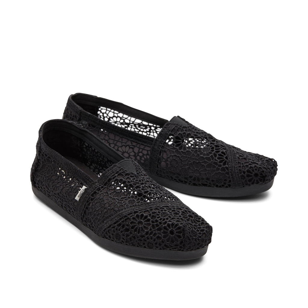 Alpargata Black Moroccan Crochet Front View