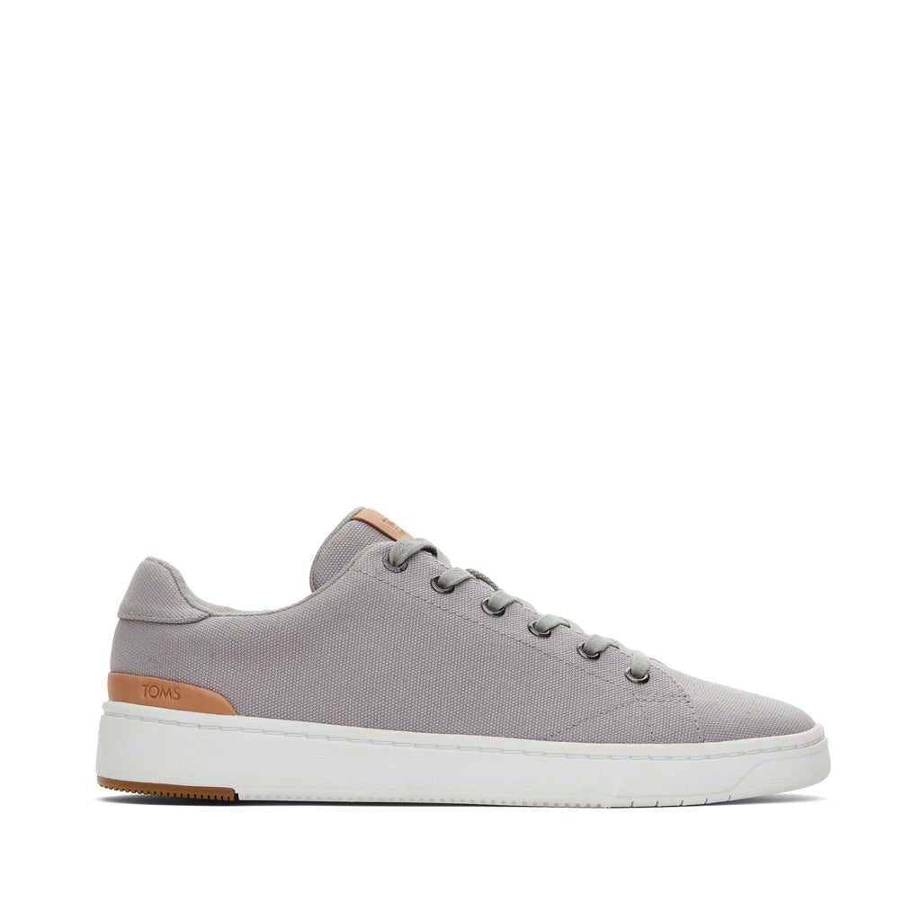 TRVL LITE Grey Canvas Lace-Up Sneaker Side View