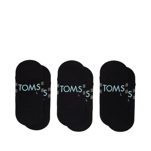 Classic No Show Socks Black 3 Pack Back View