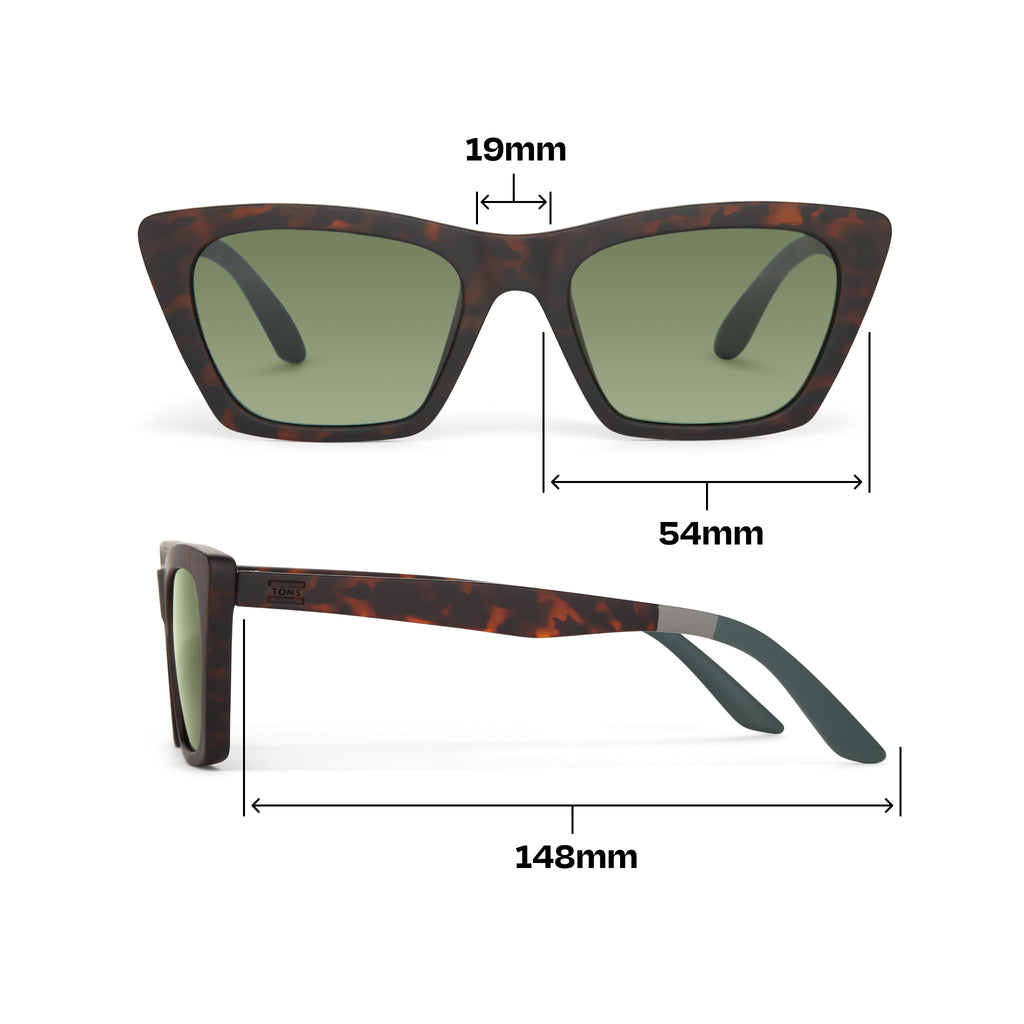Sahara Blonde Tortoise Traveler Sunglasses Dimensioin View