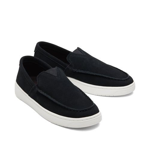 TRVL LITE Black Suede Loafer Front View