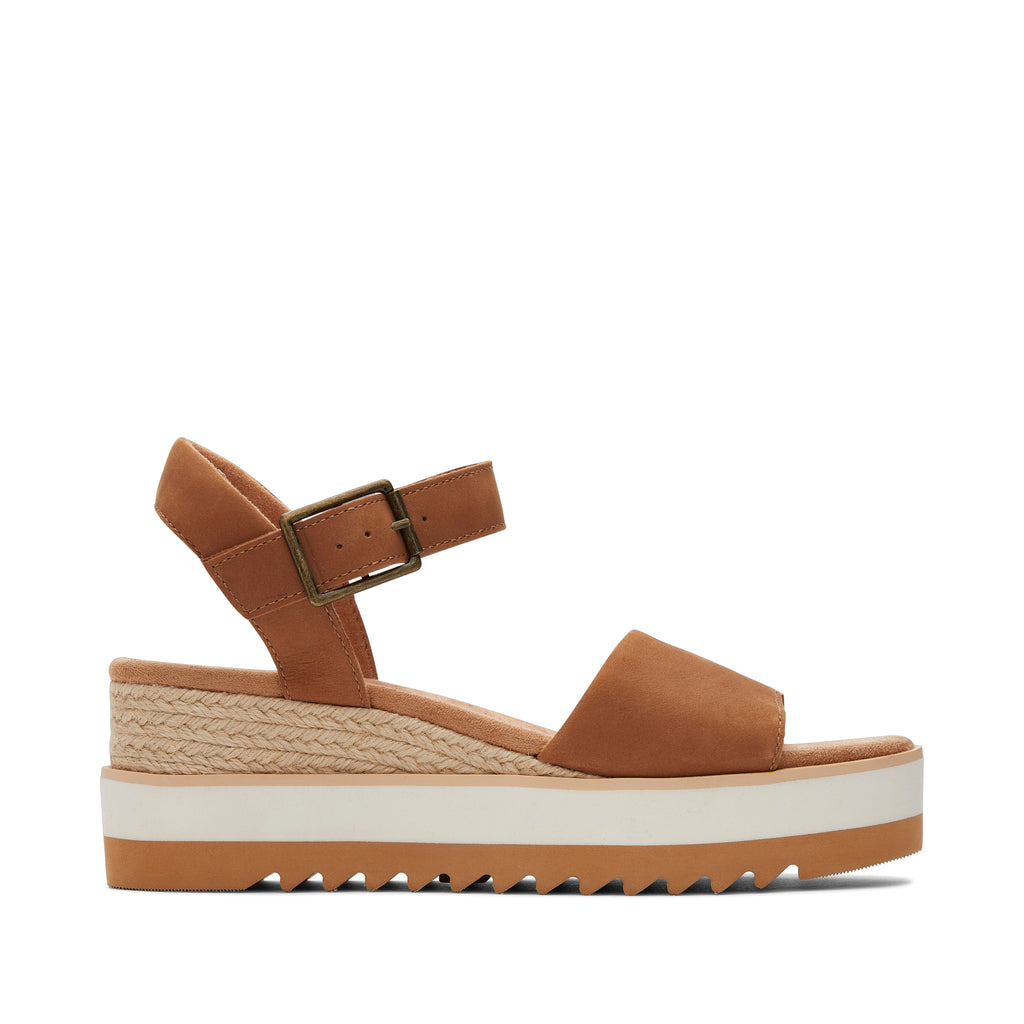 Diana Tan Leather Wedge Sandal Side View