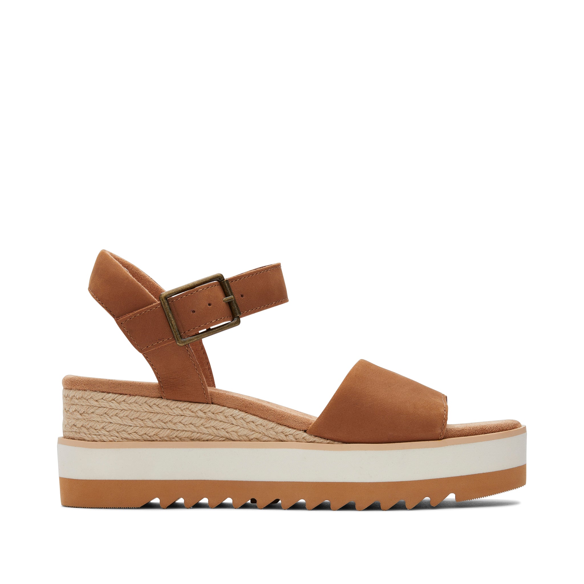 Diana Tan Leather Wedge Sandal Side View