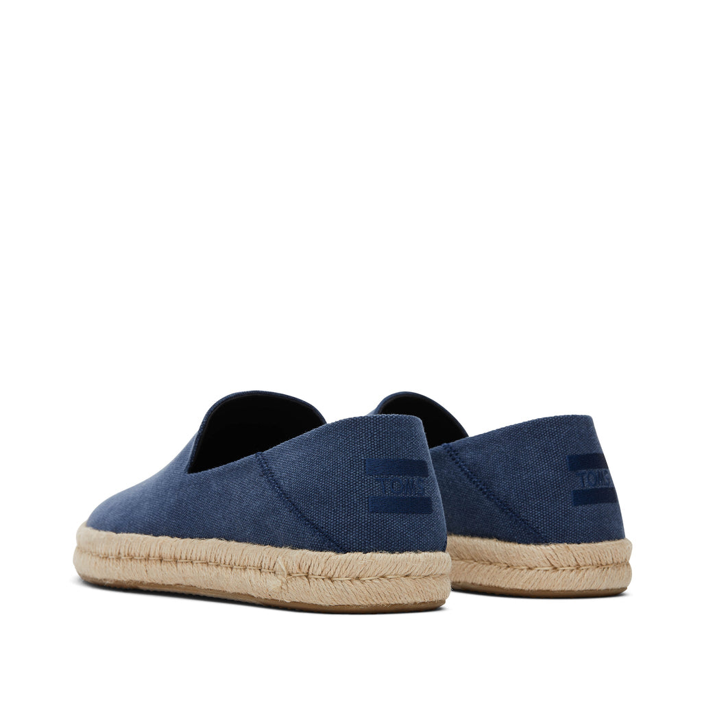 Santiago Loafer - Navy Recycled Cotton Canvas Back View