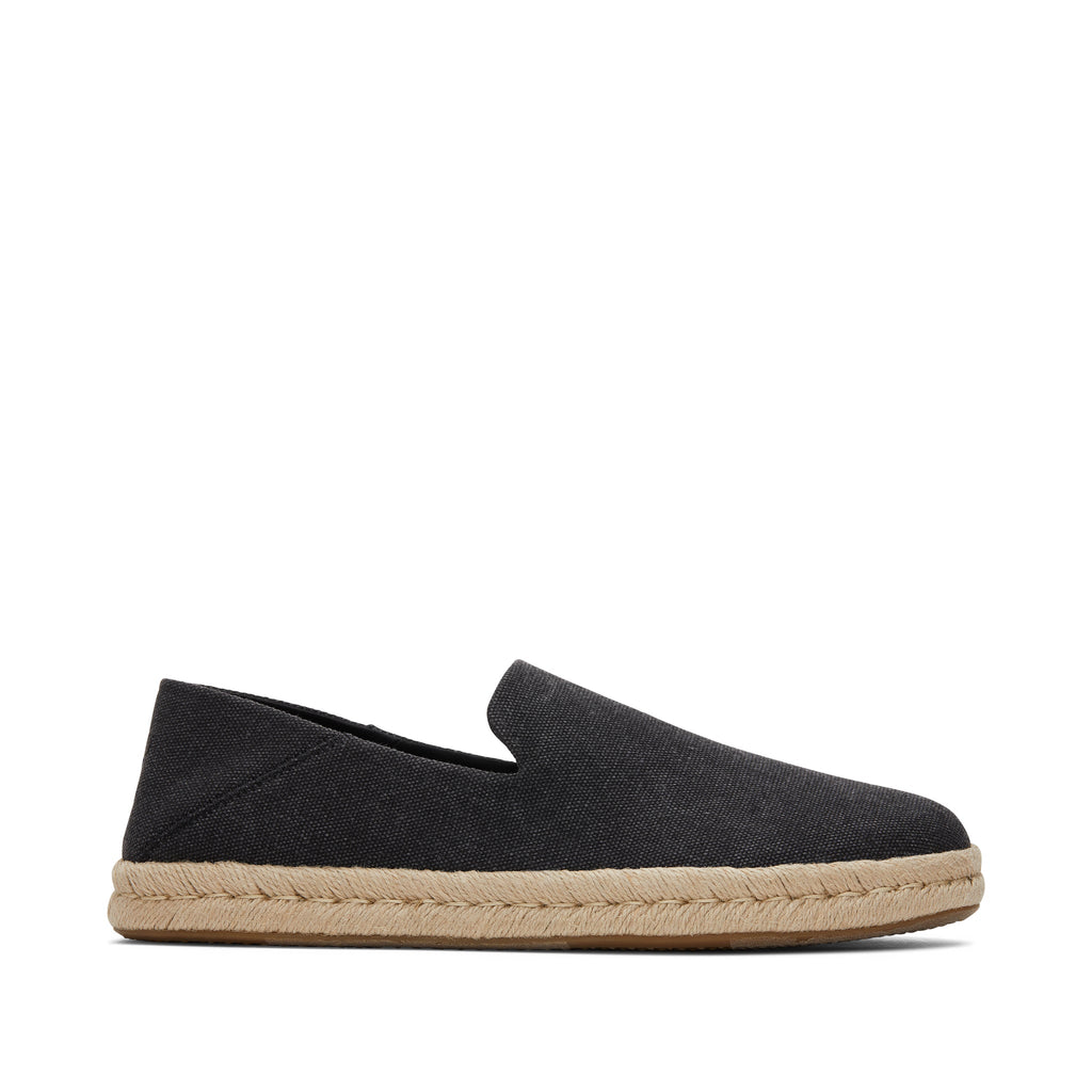 Santiago Loafer - Black Recycled Cotton Canvas Side View