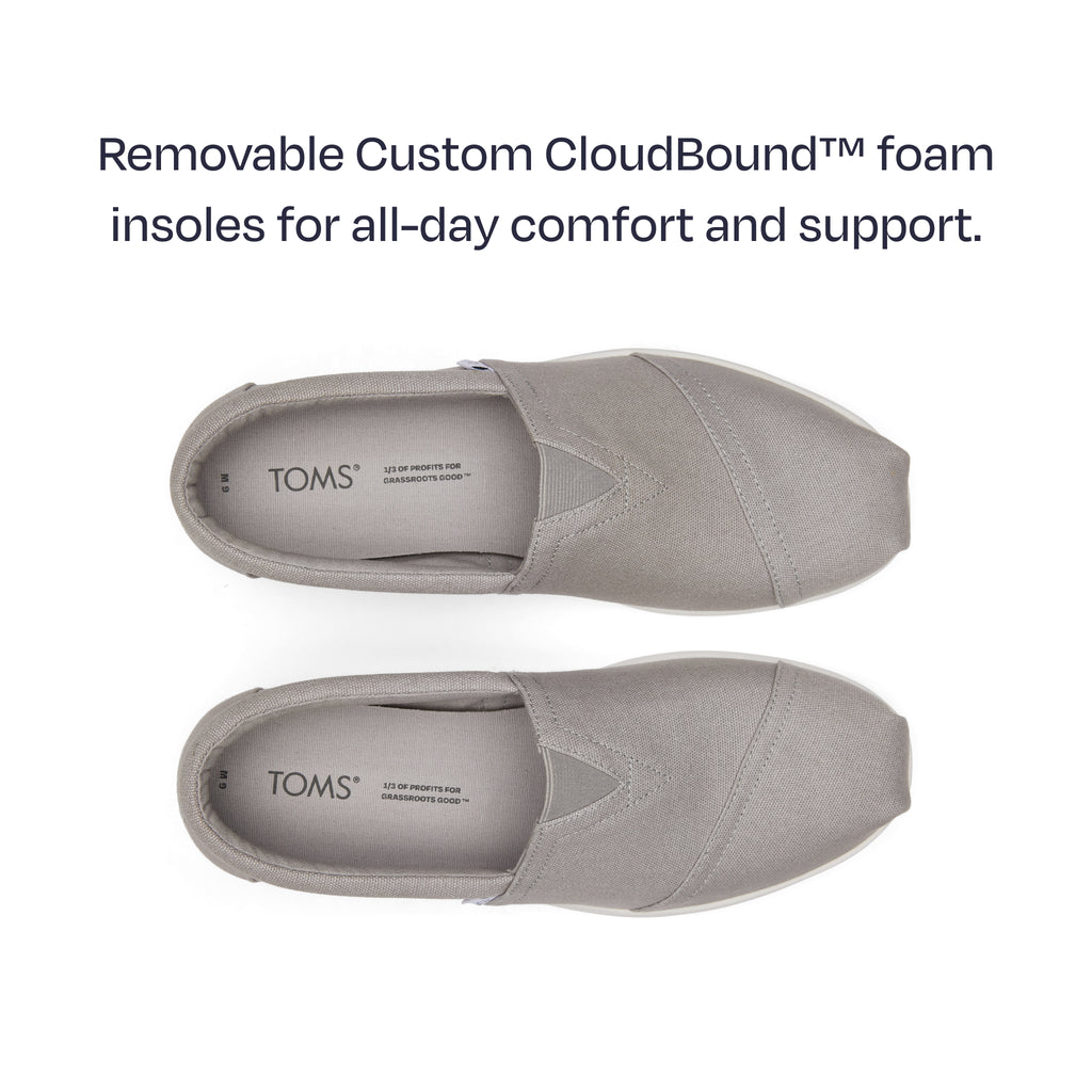 alp fwd top down detailed pair shot - features removable custom cloudbound foam insoles for all-day comfort and support
