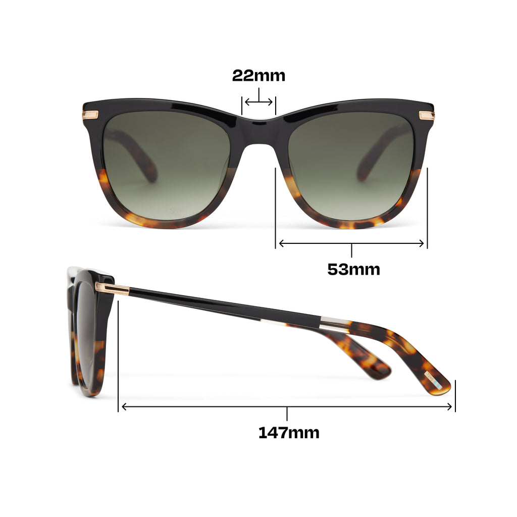 Victoria Black Tortoise Handcrafted Sunglasses