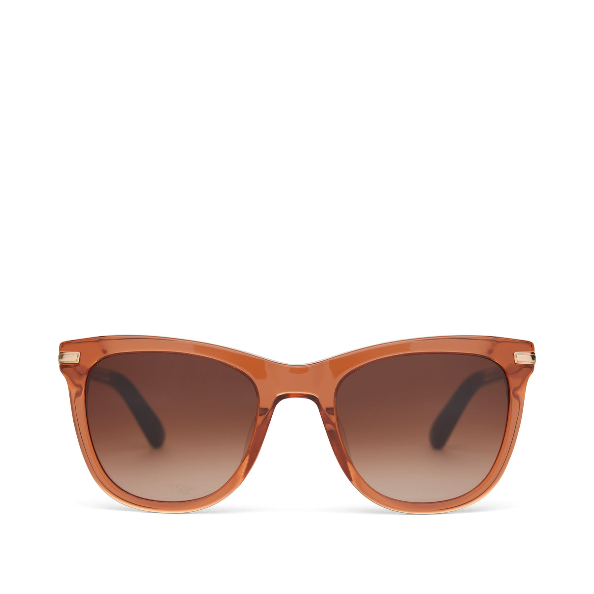 Toms Sandela 201 Handcrafted Sunglasses Peach Frame Purple Gradient Lens Rose Gold Retro-Vintage Metal Round Gradient Sunglasses with  main image 2