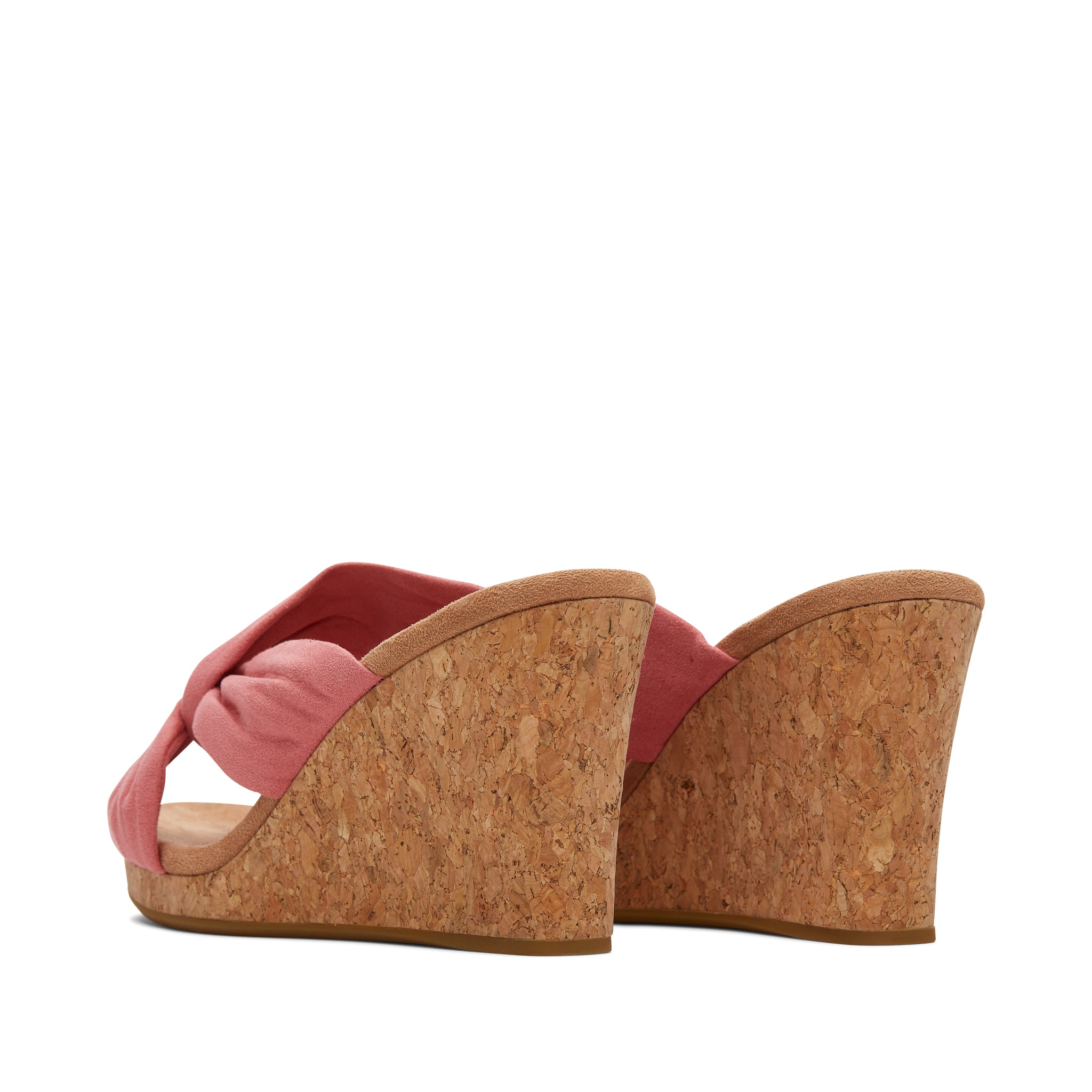 Serena Pink Cork Wedge Sandal Back View