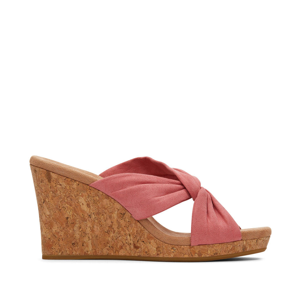 Serena Pink Cork Wedge Sandal Side View