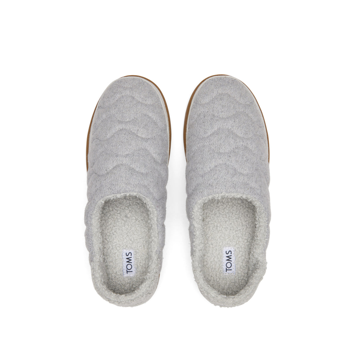 Ezra Grey Quilted Convertible Slipper Top View