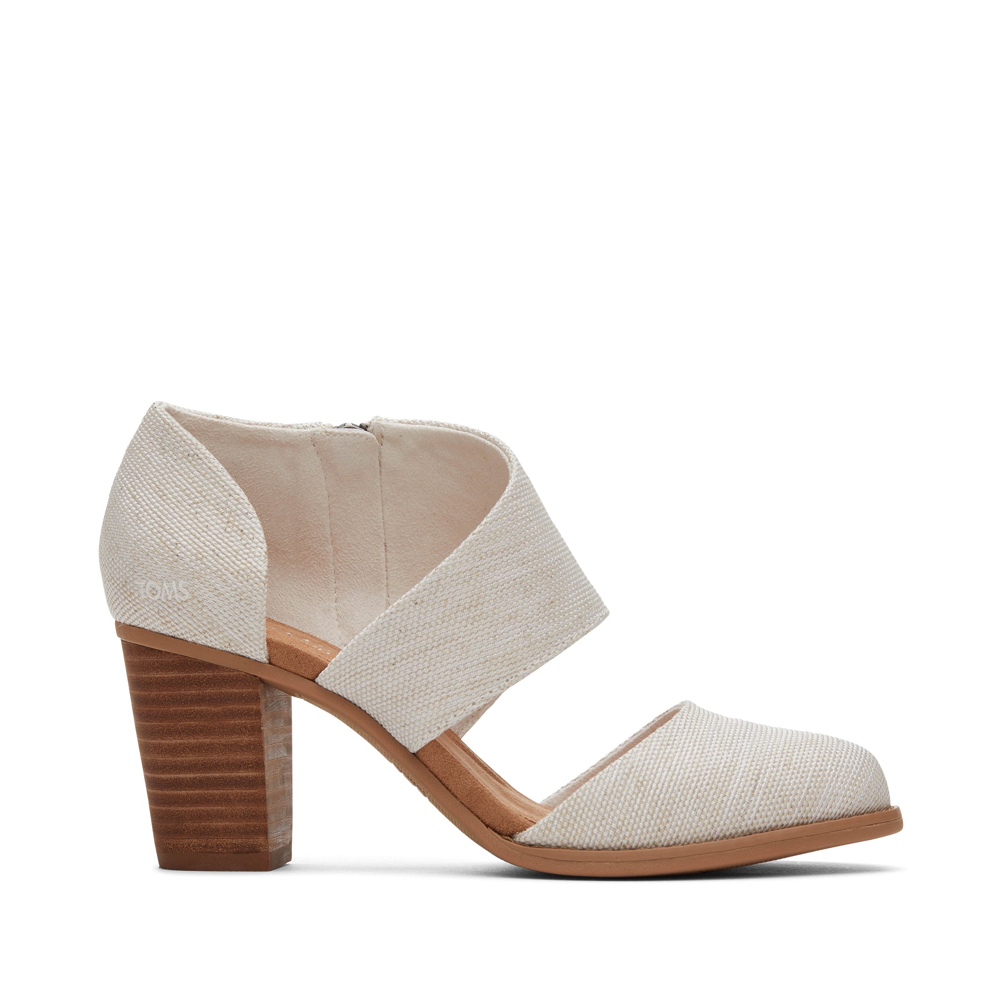 Milan Natural Closed Toe Heel Side View