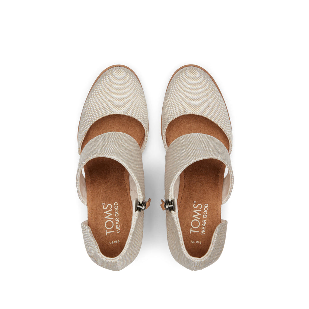 Milan Natural Closed Toe Heel Top View