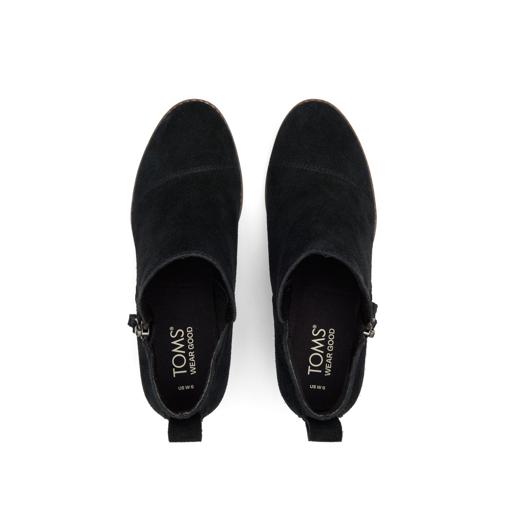 Goldie Black Suede Wedge Boot Top View