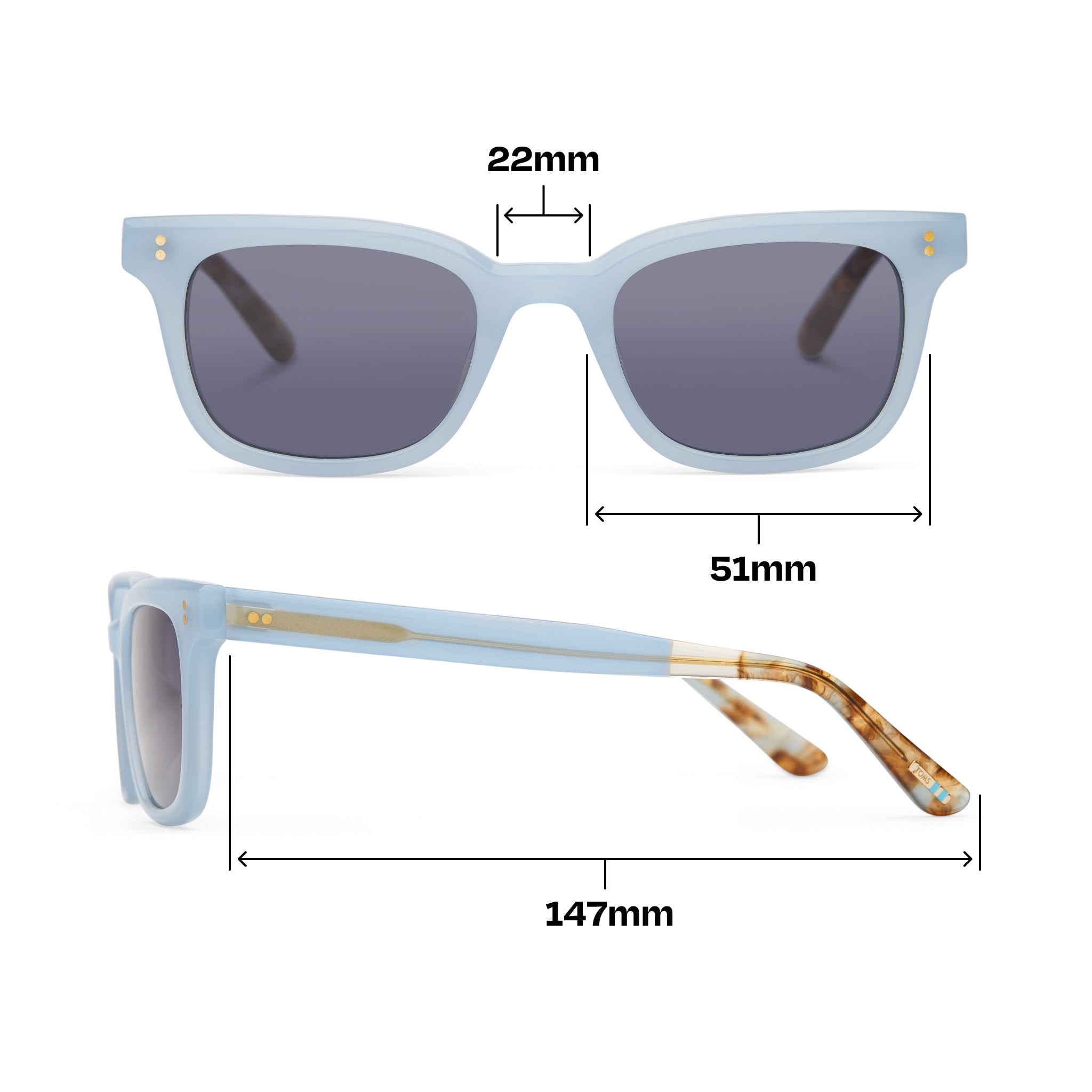 Ashtyn Milky Blue Handcrafted Sunglasses