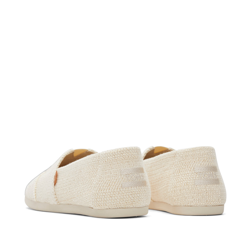 Alpargata Classic - Natural Undyed Metallic Linen Stripe Back View