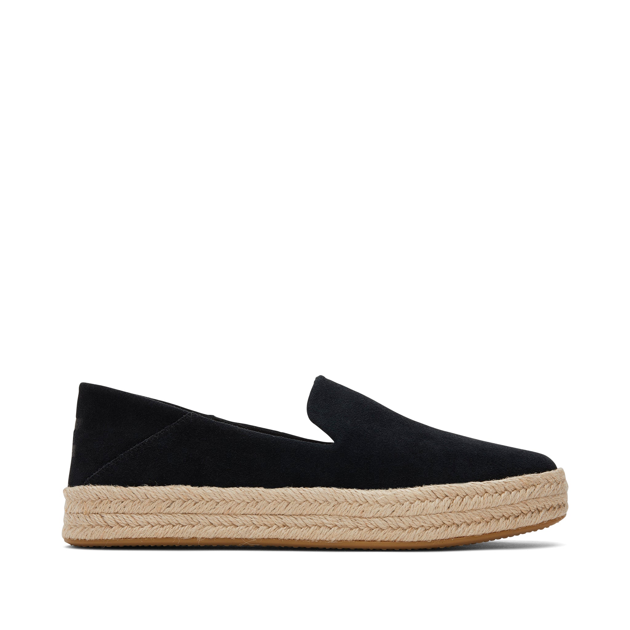 Carolina Black Suede Espadrille Side View