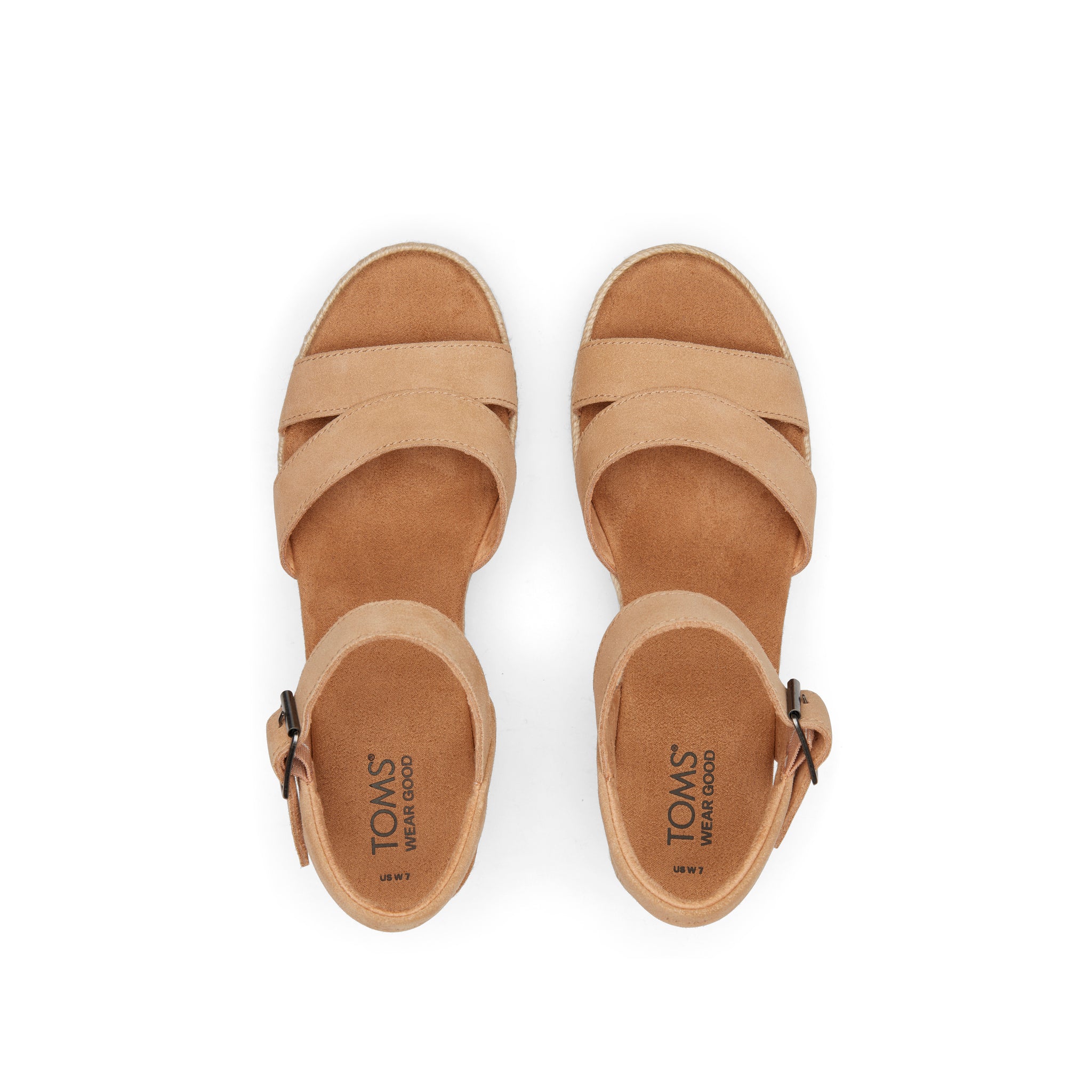 Audrey Honey Suede Wedge Sandal Top View
