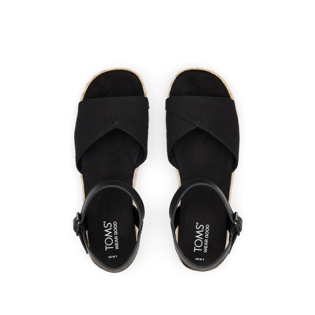 Abby Black Flatform Espadrille Sandal Top View