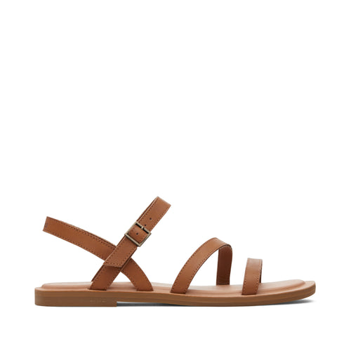 Kira Tan Leather Strappy Sandal Side View