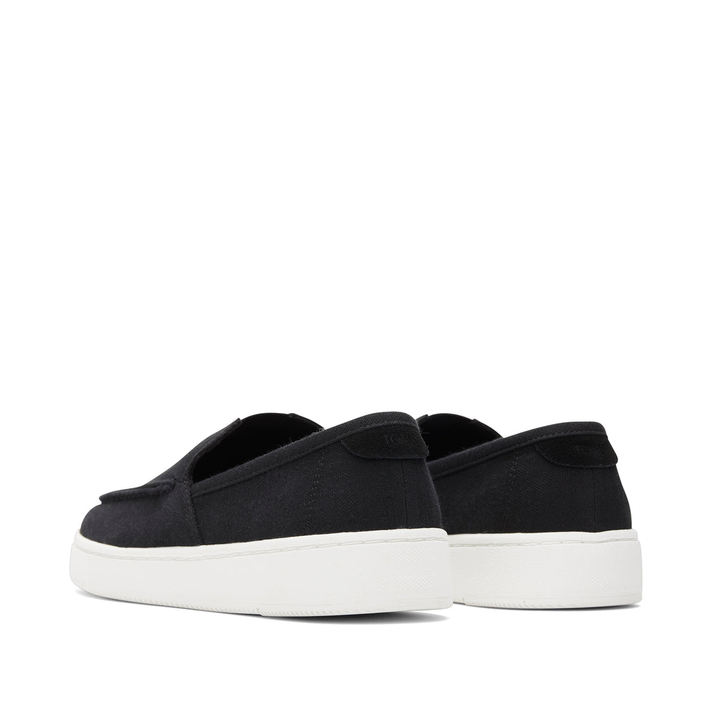 TRVL LITE Black Recycled Cotton Loafer Back View
