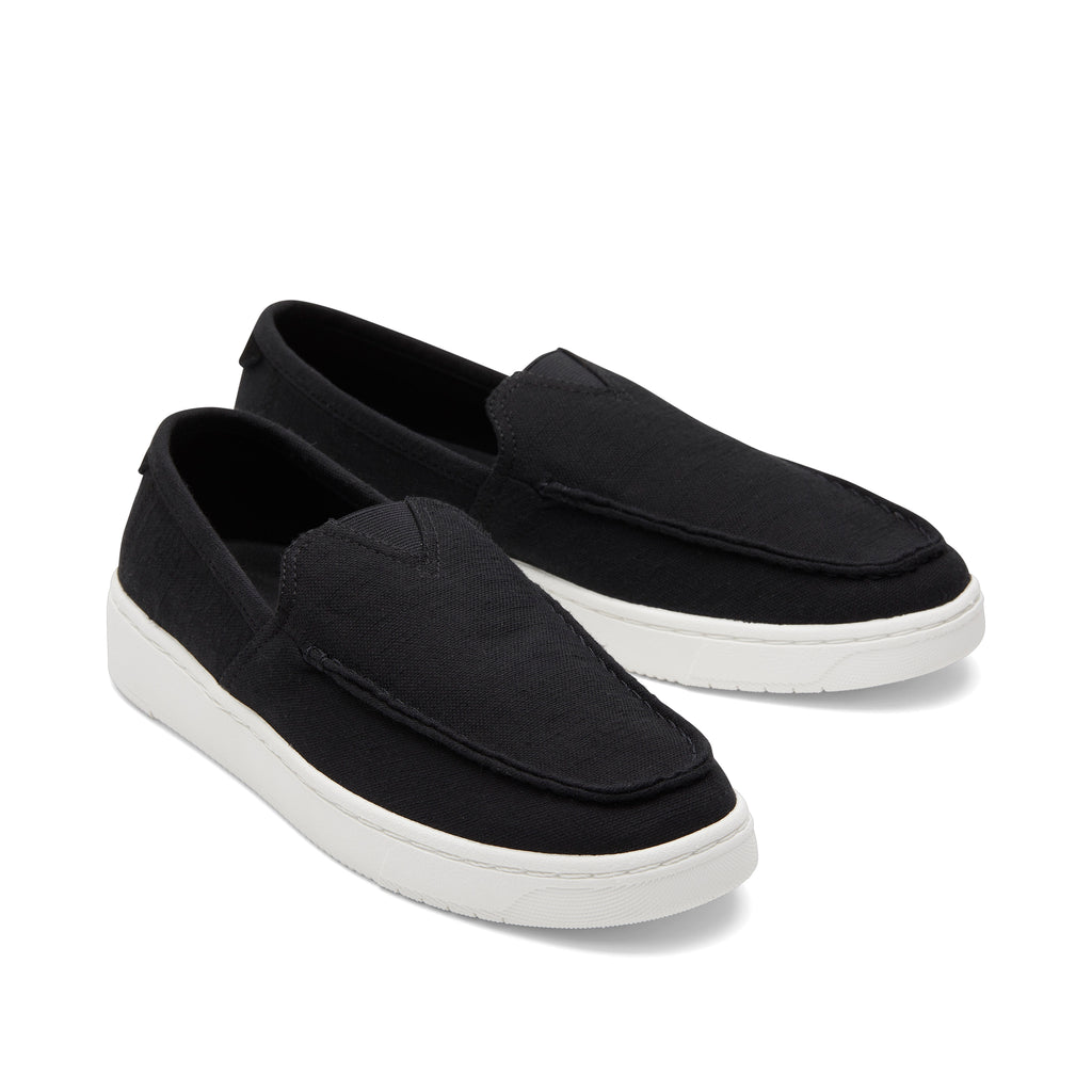 TRVL LITE Black Recycled Cotton Loafer Front View