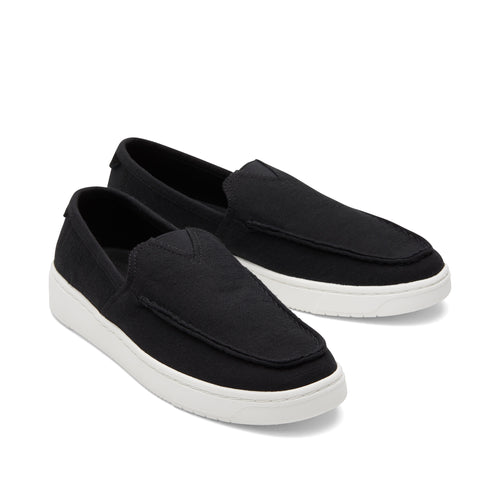 TRVL LITE Black Recycled Cotton Loafer Front View