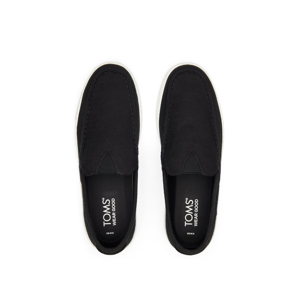 TRVL LITE Black Recycled Cotton Loafer Top View