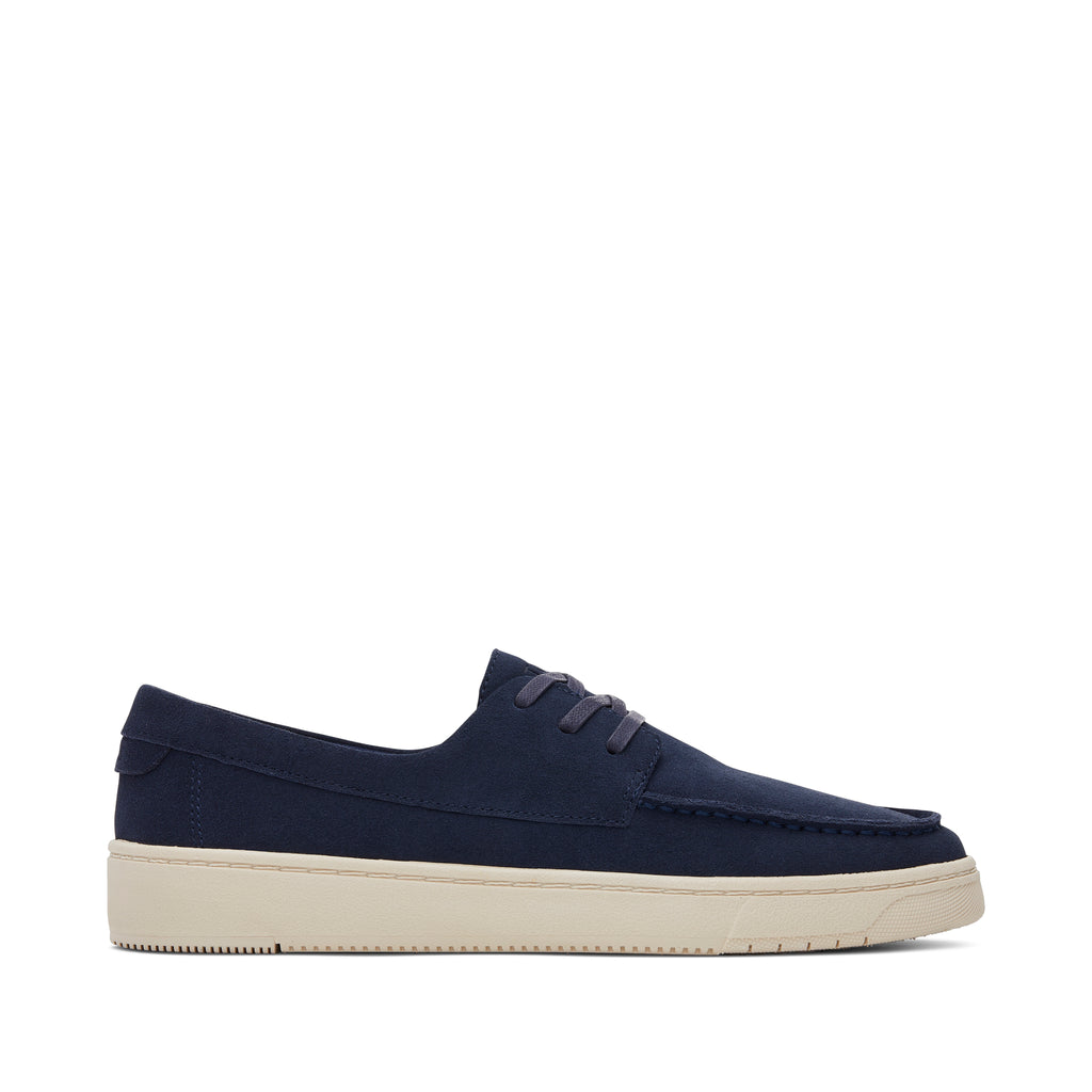 TRVL LITE London Navy Suede Loafer Side View