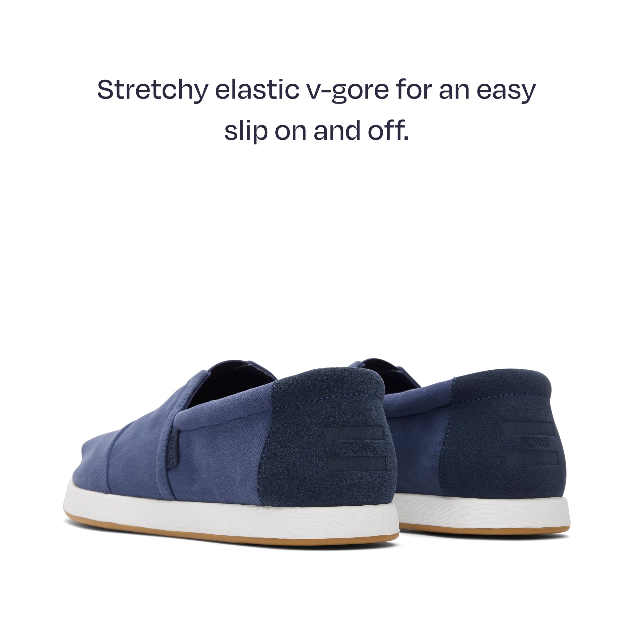 alp fwd back heel shot - stretchy elastic v gore for an easy slip on and off
