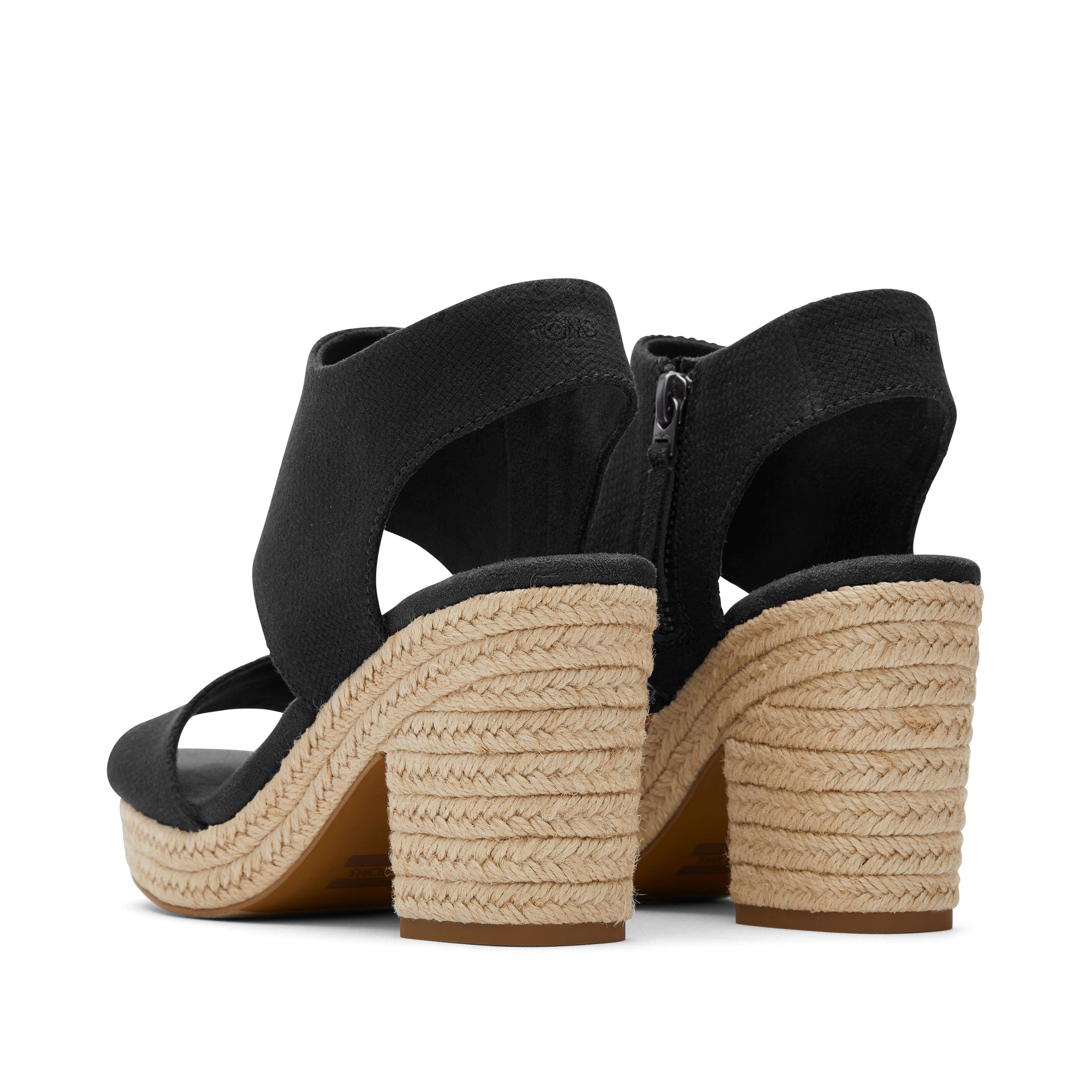 Majorca Rope Black Platform Sandal Back View