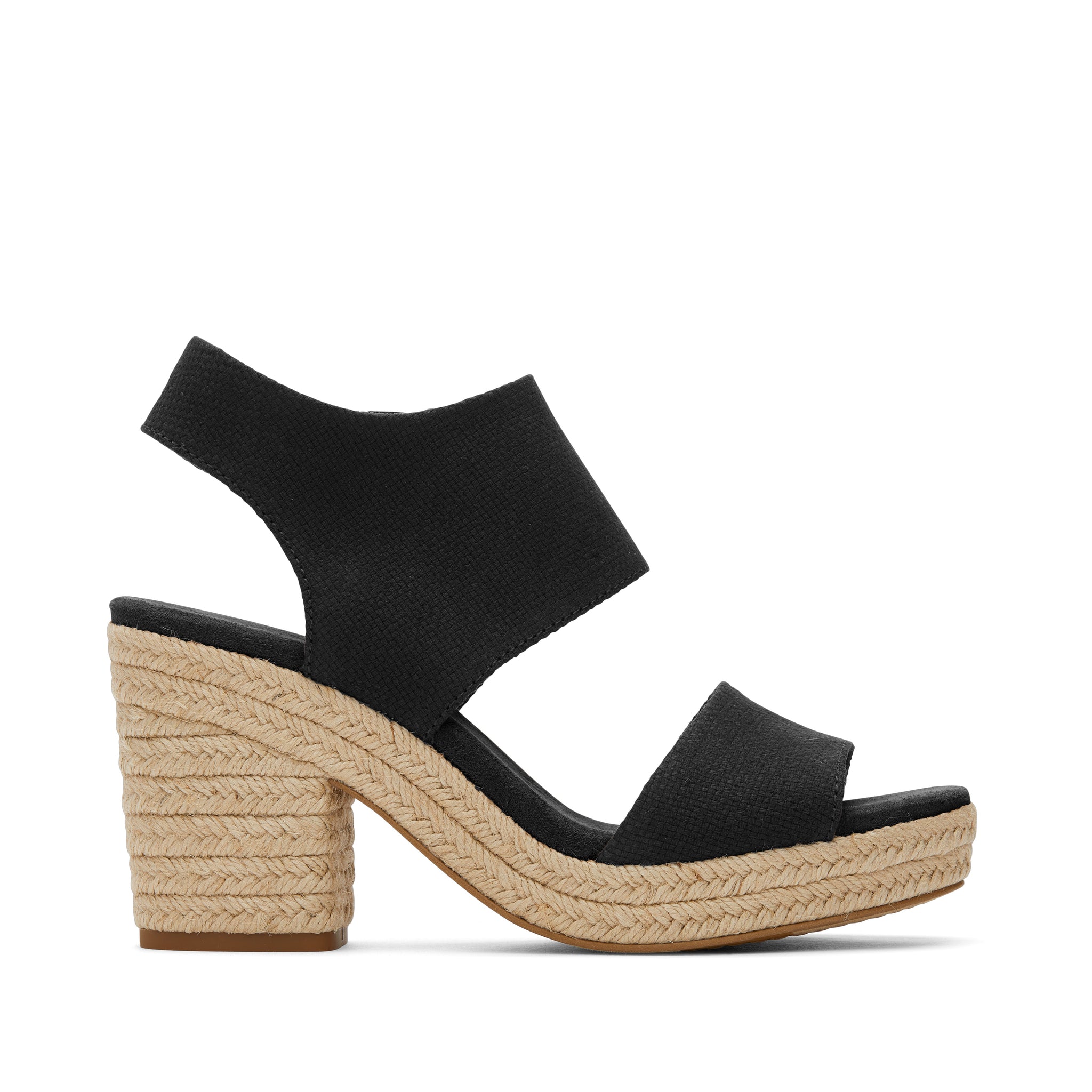 Womens Majorca Rope Black Platform Sandal
